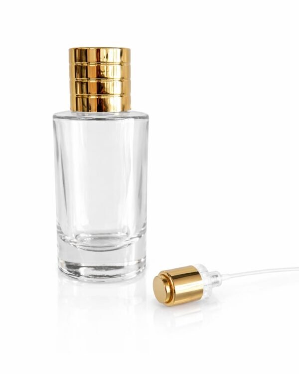 50 ML CYRILL GLASS BOTTLE GOLDEN SUVAGE CAP AND PUMP FULL SET