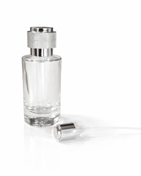50 ML CYRILL GLASS BOTTLE SILVER SELECTION CAP AND PUMP FULL SET