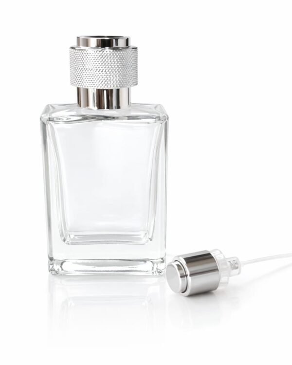 50 ML VICTOR GLASS BOTTLE SILVER SELECTION CAP AND PUMP FULL SET