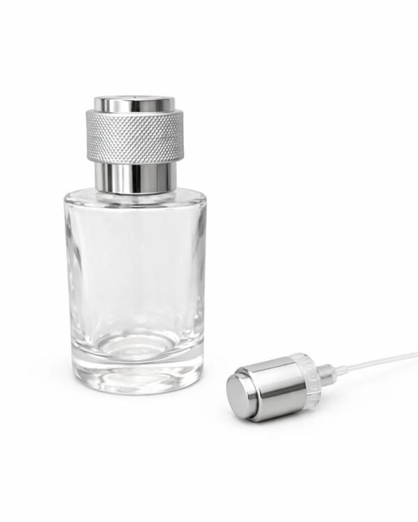 30 ML CYRILL GLASS BOTTLE SILVER SELECTION CAP AND PUMP FULL SET