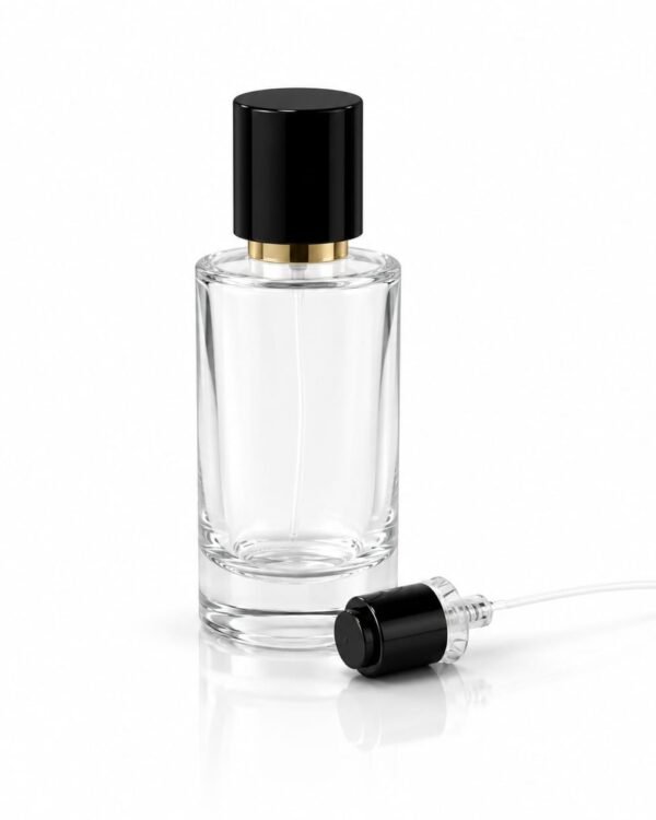 50 ML CYRILL GLASS BOTTLE ARCHER GOLDEN RING CAP AND PUMP FULL SET